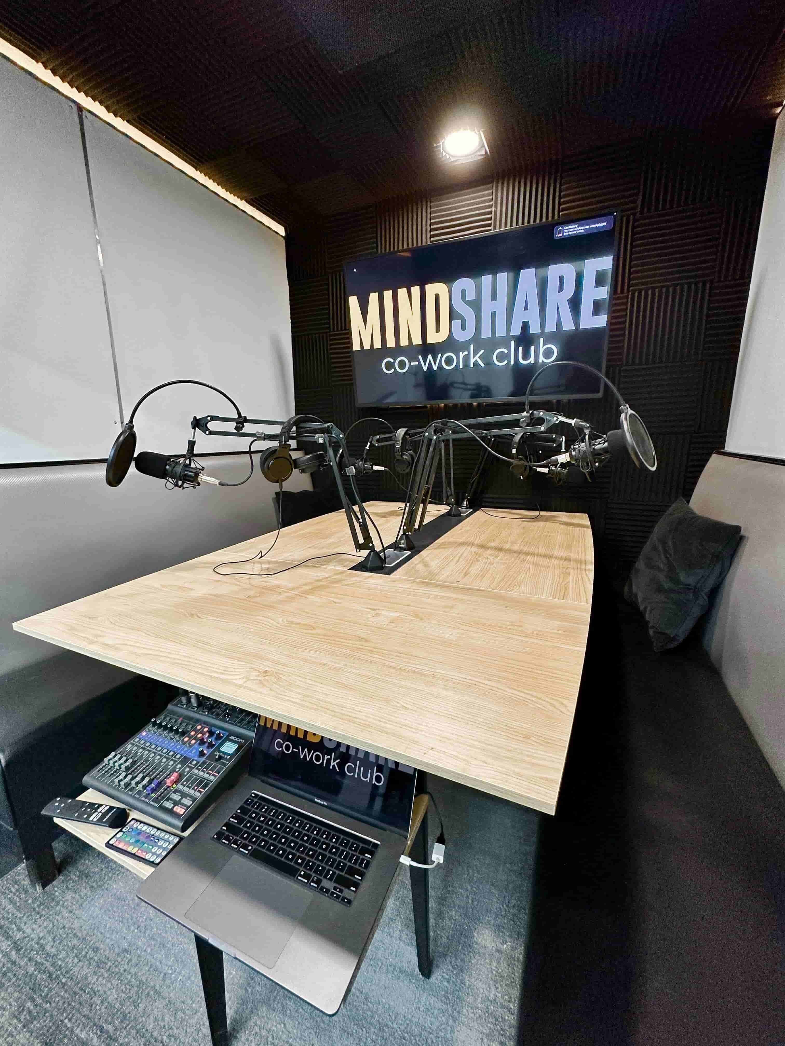 inside the podcast studio